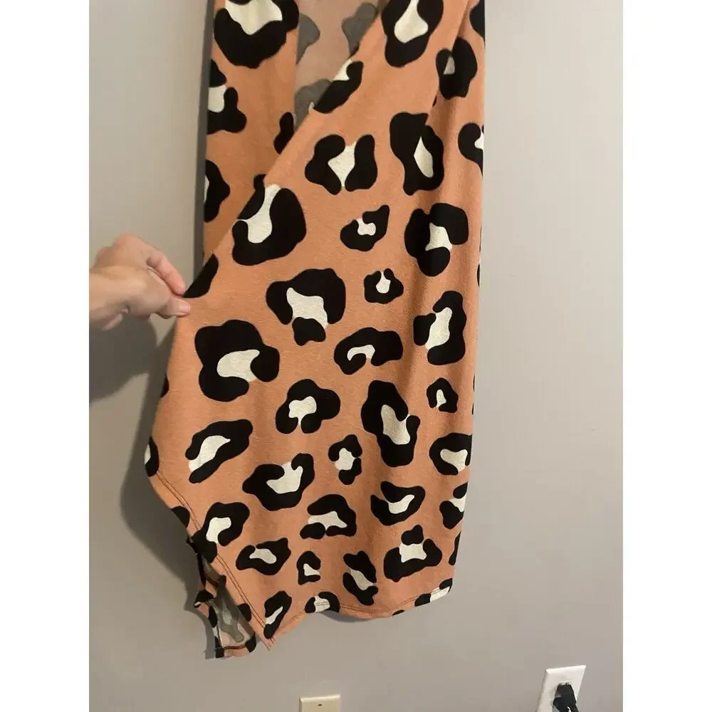 Sweater Womens Cardigan‎ Vest Animal Cheetah Print Tunic